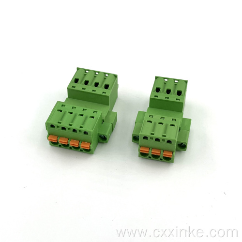 Spring type pluggable terminal block with fixed screw